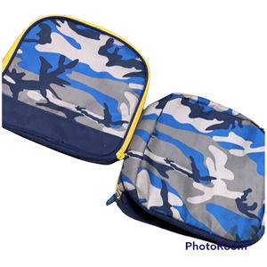 Lunch Cooler Bag Insulated Snack Carry Case Blue Camo Twins EUC